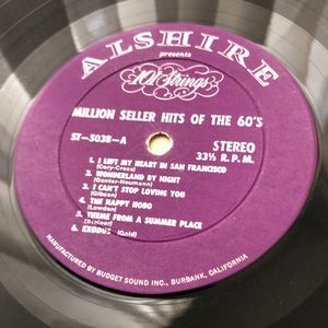 101 Strings Million Seller Hits Of The 60's Vinyl Lp